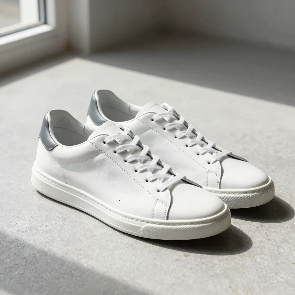 Monochrome Minimal Leather Sneakers